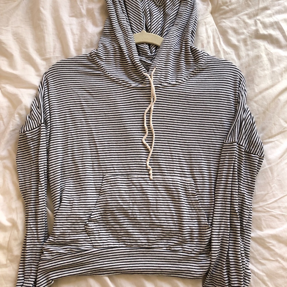 Striped crop hoodie
